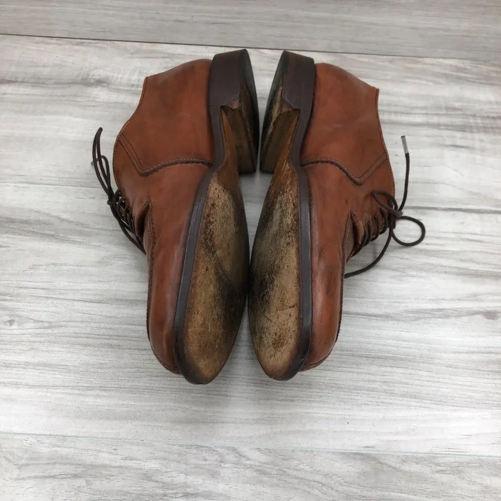 Vito Rufolo Shoes Mens 8.5M Brown Leather Lace Up Derby Oxfords